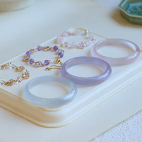 【四叶草猫眼手串手镯系列】粉水晶四叶草猫眼石 紫水晶手链串珠女轻奢高级感手串手饰手镯