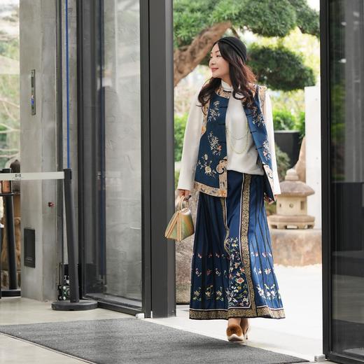 【林栖设计小店】【现货】丝棉缎林栖马面裙改良蝴蝶绣花新中式2024春夏新品半身裙女1943061 商品图2