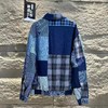 F030412走秀款双面穿刺绣小马帆布格纹拼接翻领拉链牛仔丹宁外套 商品缩略图4