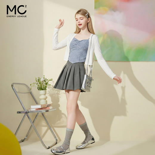 女装外披配格子吊带两件套-11093C5231001 商品图2