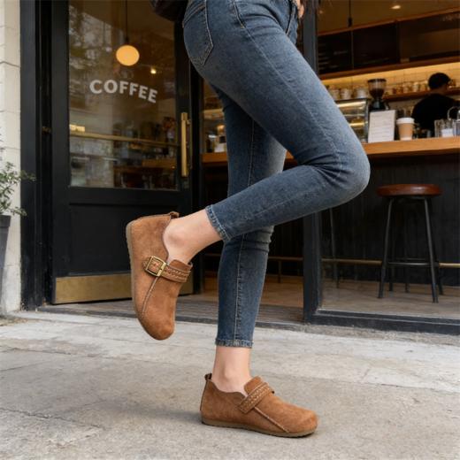 【服饰/饰品】珍足康2026春季新款软底全包勃肯鞋女一脚蹬百搭懒人鞋/豆豆鞋TB11 商品图3