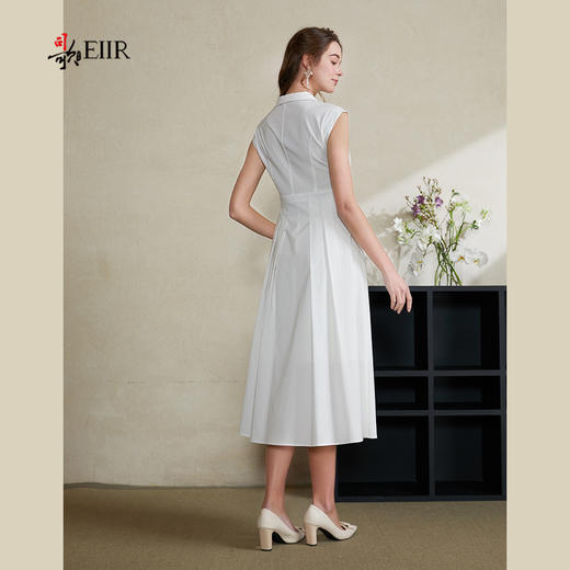 司歌气质翻领衬衫连衣裙收腰白月光裙A911262X 商品图4