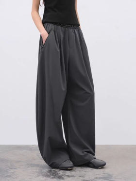 半圆/C63830119/分割感松紧腰弯刀裤