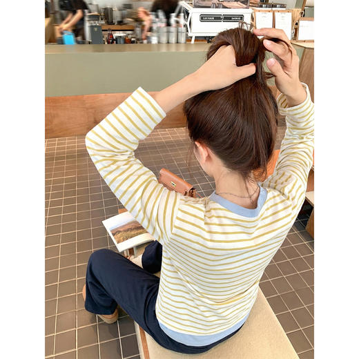 <曾小咸推荐>3.5现货秒杀 ！微信超特价！韩系条纹刺绣长袖t恤 日常149.99 立减80 秒杀69.99！！ 商品图4