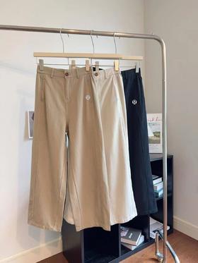 F030445春夏季新款天丝棉挺括垂坠感高腰阔腿设计休闲裤