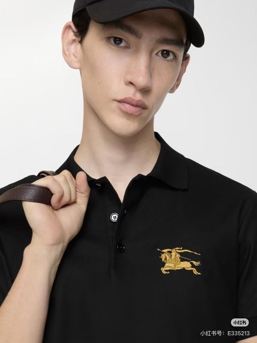 BUR26新品男装专属马标识珠地网眼布Polo衫T恤短袖 商品图3