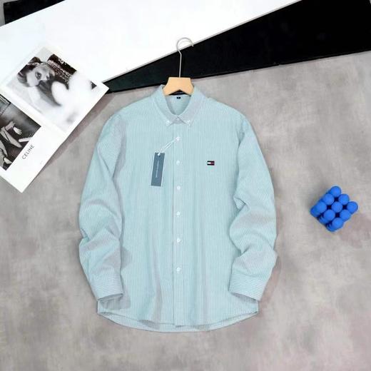 F030405高密度牛津纺面料舒适亲肤春款立体裁剪男士长袖条纹长袖衬衫 商品图1