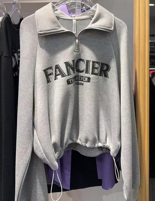 NC翻领半拉链短款卫衣60110（灰）春季161012000321 商品图0