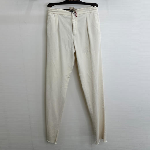 KITON 男士字母徽标刺绣休闲裤 米白色 UP1LACK0103H09000 商品图0