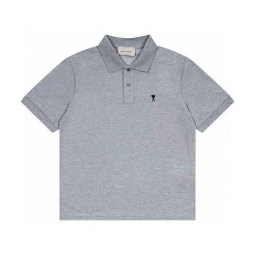 F030423黑色小爱心刺绣高品质珠光舒适百搭情侣翻领短袖polo衫 商品图3