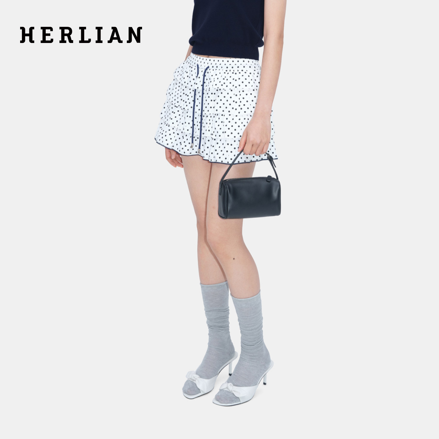 HERLIAN 2026年春夏新品波点满印蛋糕蓬蓬裙抽绳女显瘦百搭半裙