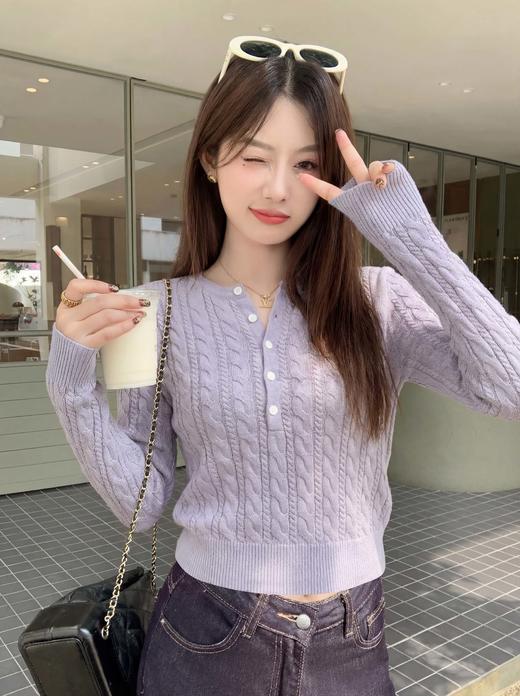 <曾小咸推荐>3.5现货秒杀 ！微信超特价！韩系麻花短款针织衫 日常199.99 立减120 秒杀79.99！！ 商品图10