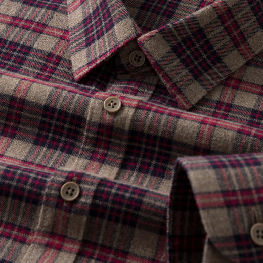 【含棉&含羊毛】圣得西男士格纹长袖衬衫2026新款春季通勤风上衣 商品图10