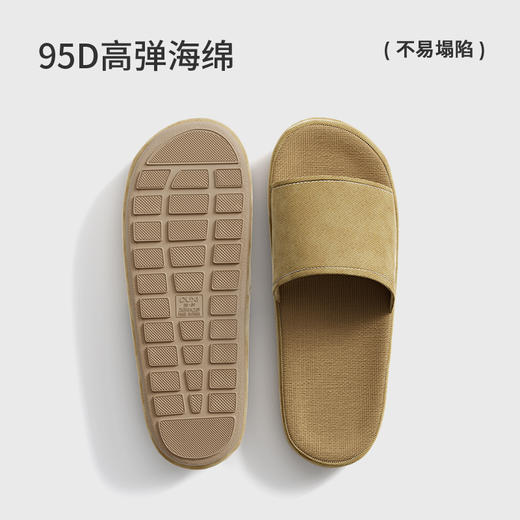 朴西初晴简约水洗纯棉拖鞋男女四季款居家室内防滑一字拖 商品图2