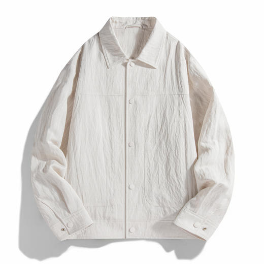 【含亚麻】圣得西工装翻领夹克男士2026新款外套春季简约通勤上衣 商品图12