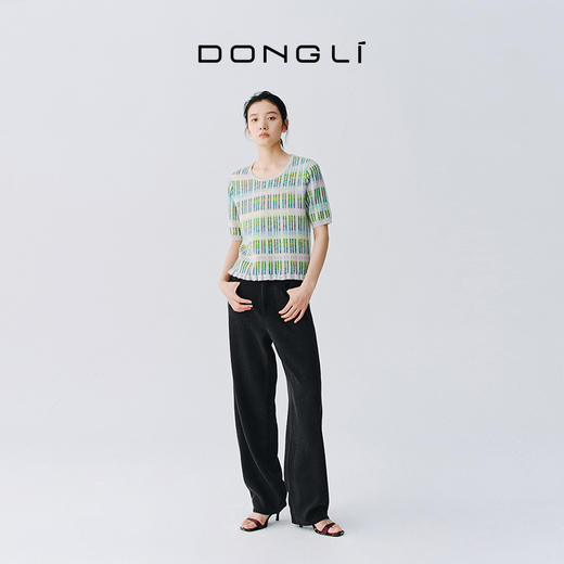 东黎 • 万物复苏 白桦林 山羊绒女士春夏圆领时尚半袖 6226 商品图2