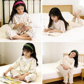 【女童睡衣39/套】儿童春秋夏长袖薄款家居服女孩宝宝时光棉韩版空调服套装聚