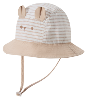 拉比配饰i6-1条纹小熊遮阳帽卡其LZED103610