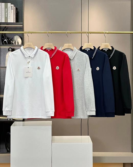 F030463男士长袖POLO衫便捷休闲百搭内外兼修袖口撞色设计上衣 商品图0