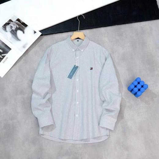 F030405高密度牛津纺面料舒适亲肤春款立体裁剪男士长袖条纹长袖衬衫 商品图5