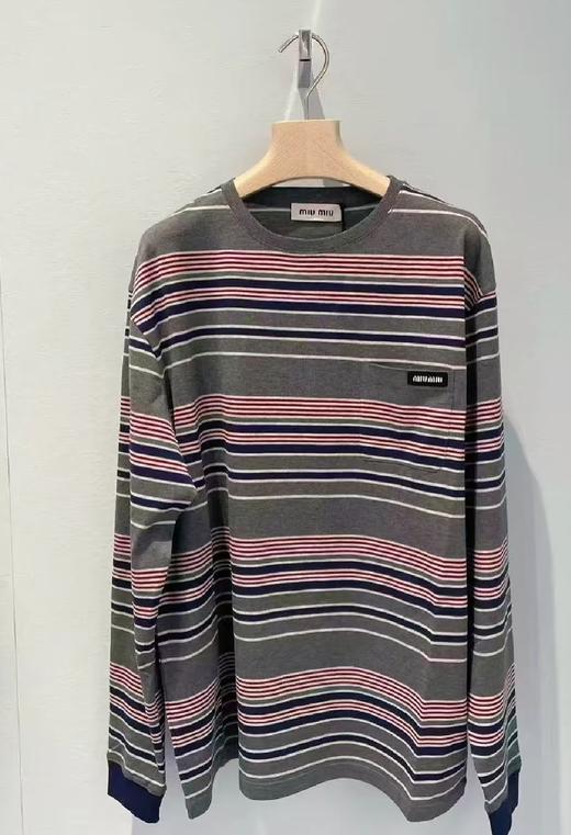 女款条纹长袖T恤hu017 商品图0