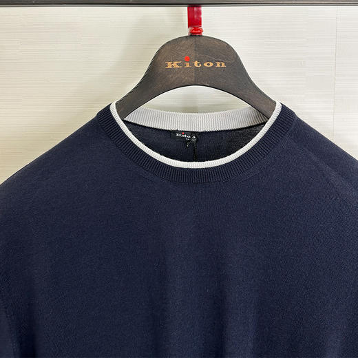 KITON 男士长袖针织衫 蓝色 UMK077603001 商品图2