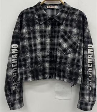 NC翻领双肩印字母衬衫60115（黑）春季261040020321 商品图1