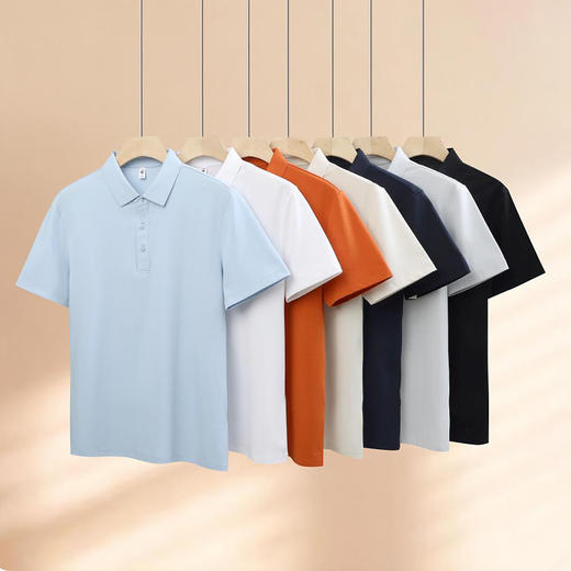 210g 60支棉+天丝莱赛尔纯色二级贴胶布领短袖翻领上衣  ZT-S1300# 商品图1