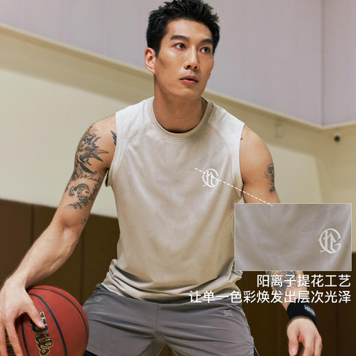 录士LUSHISI水音主题篮球运动健身休闲tee无袖投篮服速干跑步背心 商品图1