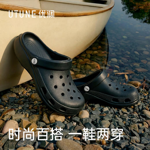 优调 云间洞洞鞋海边沙滩鞋防滑包头半拖UXT1523【该商品不支持用券】 商品图3