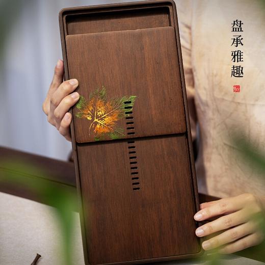 重竹秋实盛水干泡漆艺茶盘茶台家用托盘干泡台茶道配件茶具零配 商品图2