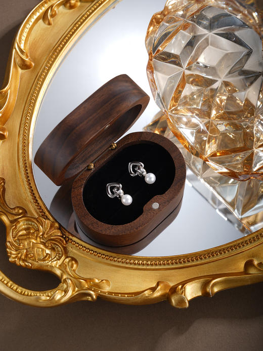 子佩集【怦然珍爱】银S925珍珠惜王妃耳钉【QJED015】双色爱心可打开2602 商品图9