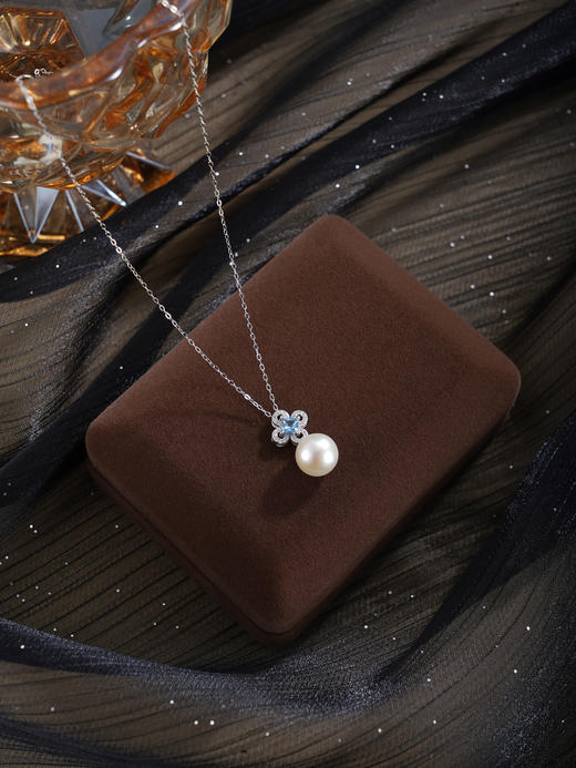 子佩集【幸遇四叶】银S925珍珠惜王妃套链项链【MLTL060】蓝四叶草2602 商品图3