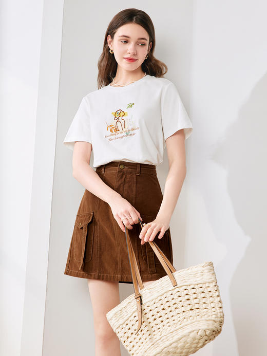 【百图lulu定制】【风禾日丽T恤】立体毛巾刺绣  女生 图案  气质短袖T恤 商品图5