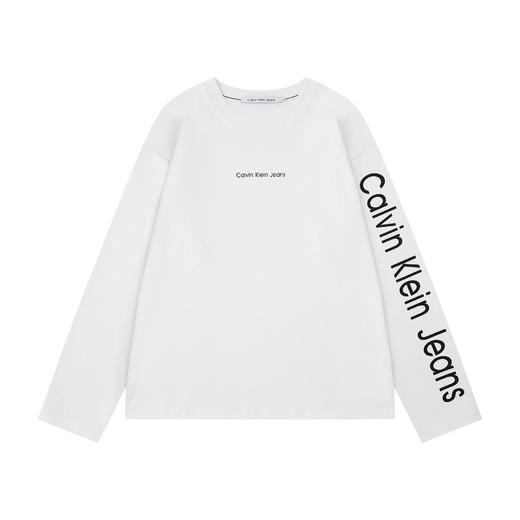 F030410字母袖标印花logo柔软舒适情侣os落肩版型圆领长袖T恤上衣打底衫 商品图2