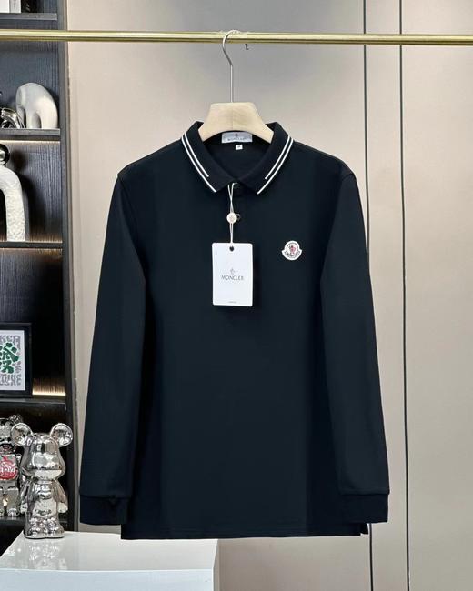 F030463男士长袖POLO衫便捷休闲百搭内外兼修袖口撞色设计上衣 商品图2