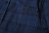 F0304124早秋新品藏青格纹法兰绒男女日常通勤穿搭连帽衬衫外套 商品缩略图12