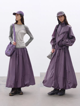 半圆/C65890165/花苞网眼拼接半身裙