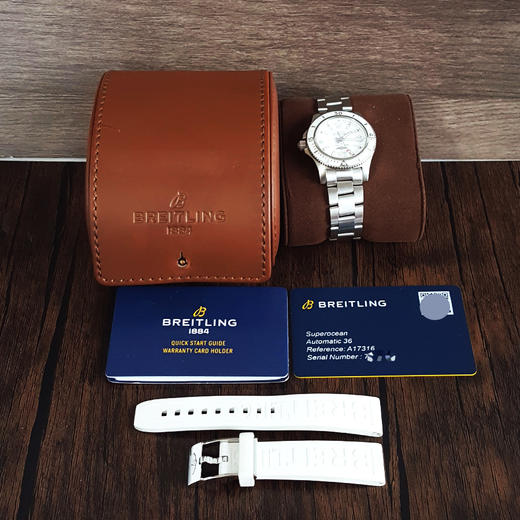 【95新】BREITLING 百年灵A17316D21A1A1天文台认证自动机械机芯36MM（女款）超级海洋系列精钢120226NJS04 商品图1
