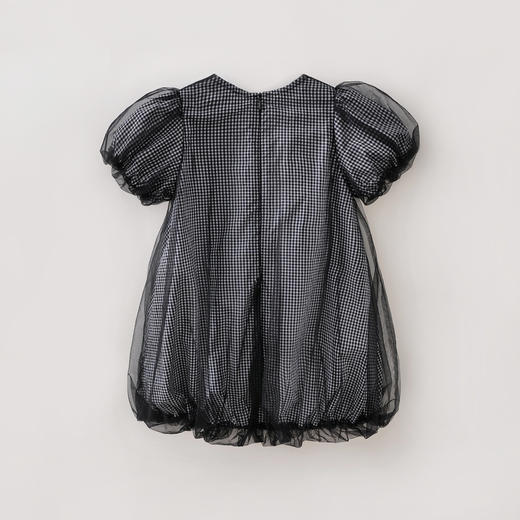 马克珍妮甜酷格纹女童网纱花苞裙2026年夏装新款560605 商品图4