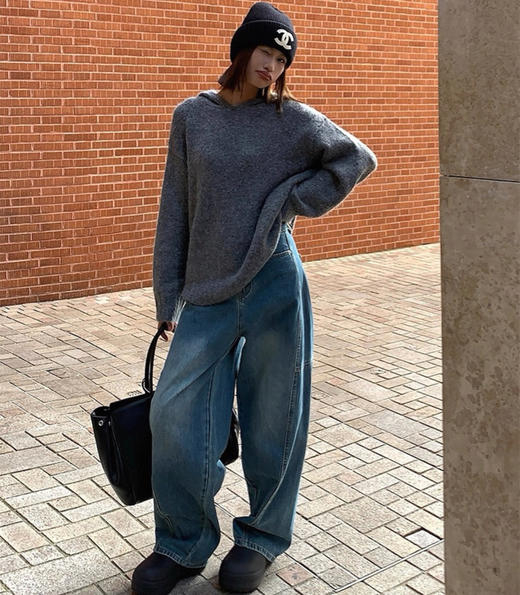 老米优品🎈3-5天!《设计款弯刀牛仔裤》磨白做旧，有弹力，超酷版型，慵懒有范儿~~K260304A 商品图5