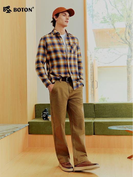 波顿男士春秋季格纹长袖衬衫｜翻领简约，休闲百搭MS173126 商品图3