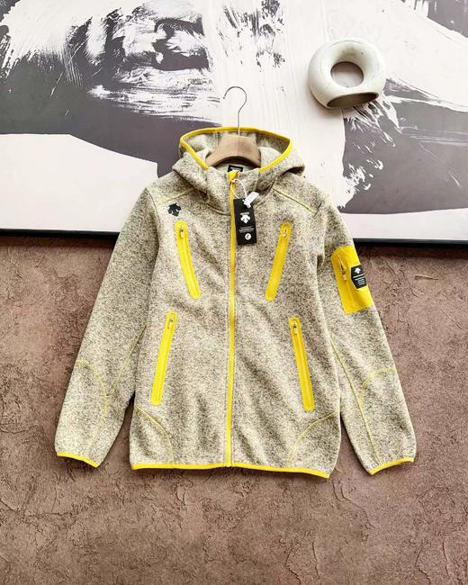 F0304118百搭针织立领抓绒保暖运动风连帽防风透气夹克外套 商品图7