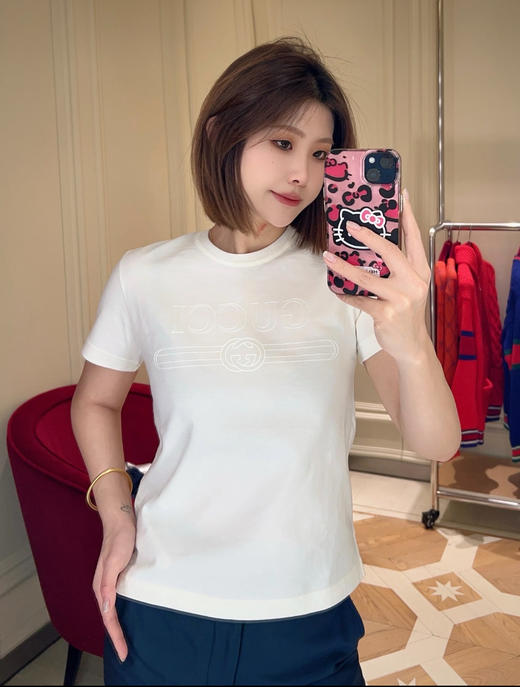 古驰26Ss春夏压纹短袖T恤 商品图0