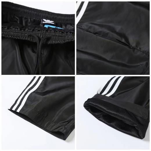 F030425舒适百搭日常通勤尼龙抽绳收腰设计绣花双插带运动长裤 商品图14