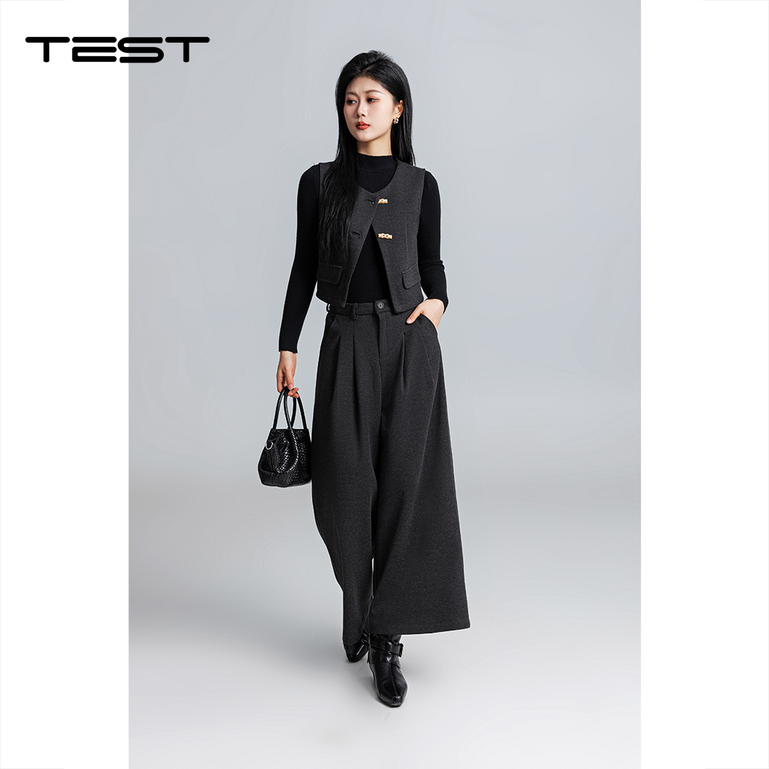 春上新洋气显瘦百搭减龄阔腿裤三件套4261010