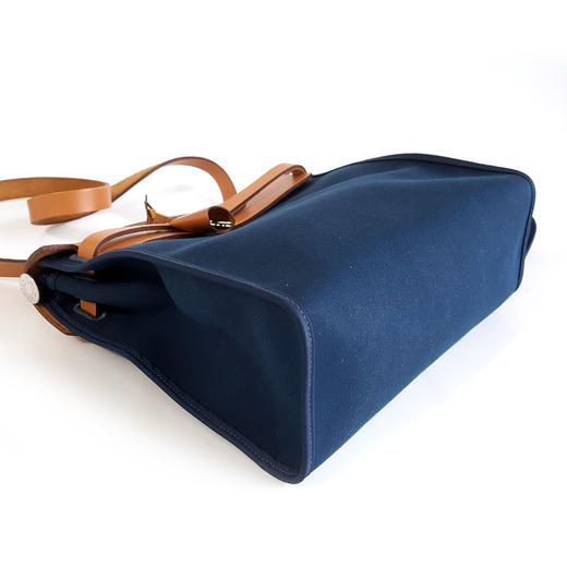 【95新】Hermes爱马仕Herbag系列蓝色帆布拼棕色herbag 31手提单肩包女士280226NJS71 商品图7