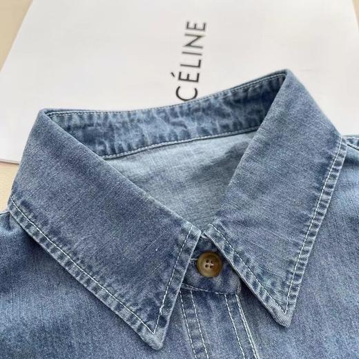 F030478春季新款水洗口袋兔子刺绣百搭复古牛仔衬衫上衣 商品图4