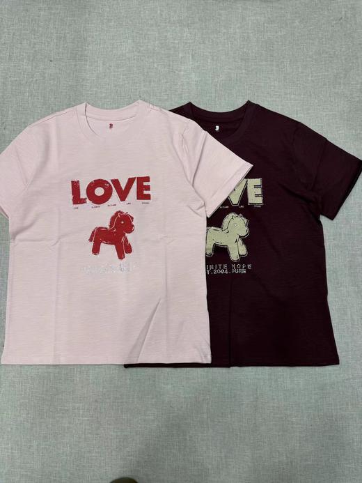 F030490短袖T恤2026春夏季新品马年系列烫钻印花竹节棉质圆领T 商品图2