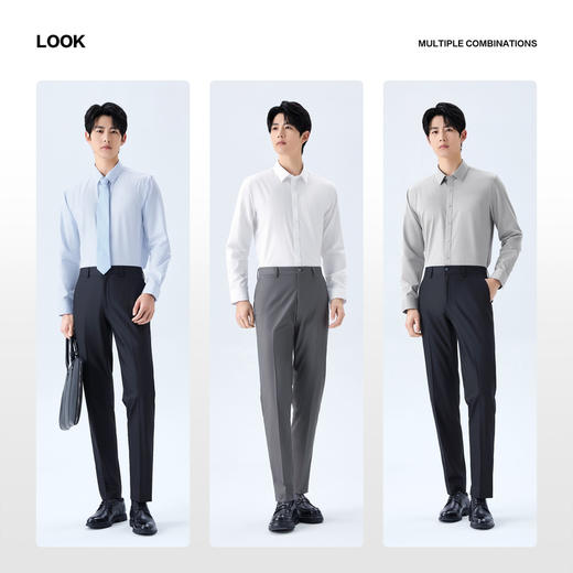 【DP免烫】柒牌男装纯棉翻领2026春季新款商务中青年垂感长袖衬衫 130A70630 商品图2